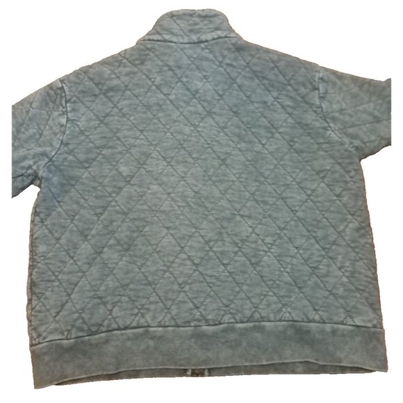 Womens Jane + Delancey Quilted Jacket Gray Pockets Acid Mineral Wash Bomber L - Picture 6 of 6